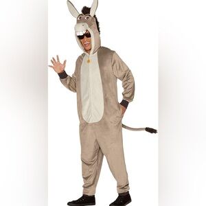 Men's Donkey Costume - Gray and White, licensed Shrek